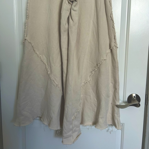 Free People Movement Cream Wide-Leg Pants Fringe Distressed Size Extra Small - Picture 6 of 9